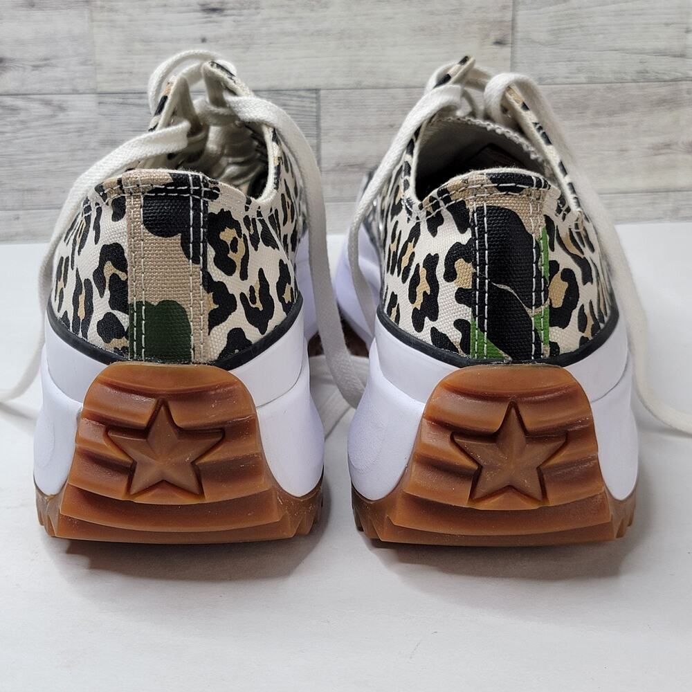 Converse Chuck Taylor 10M Low Top Chunky Platform Leopard Run Star Tennis Shoes - Picture 4 of 12
